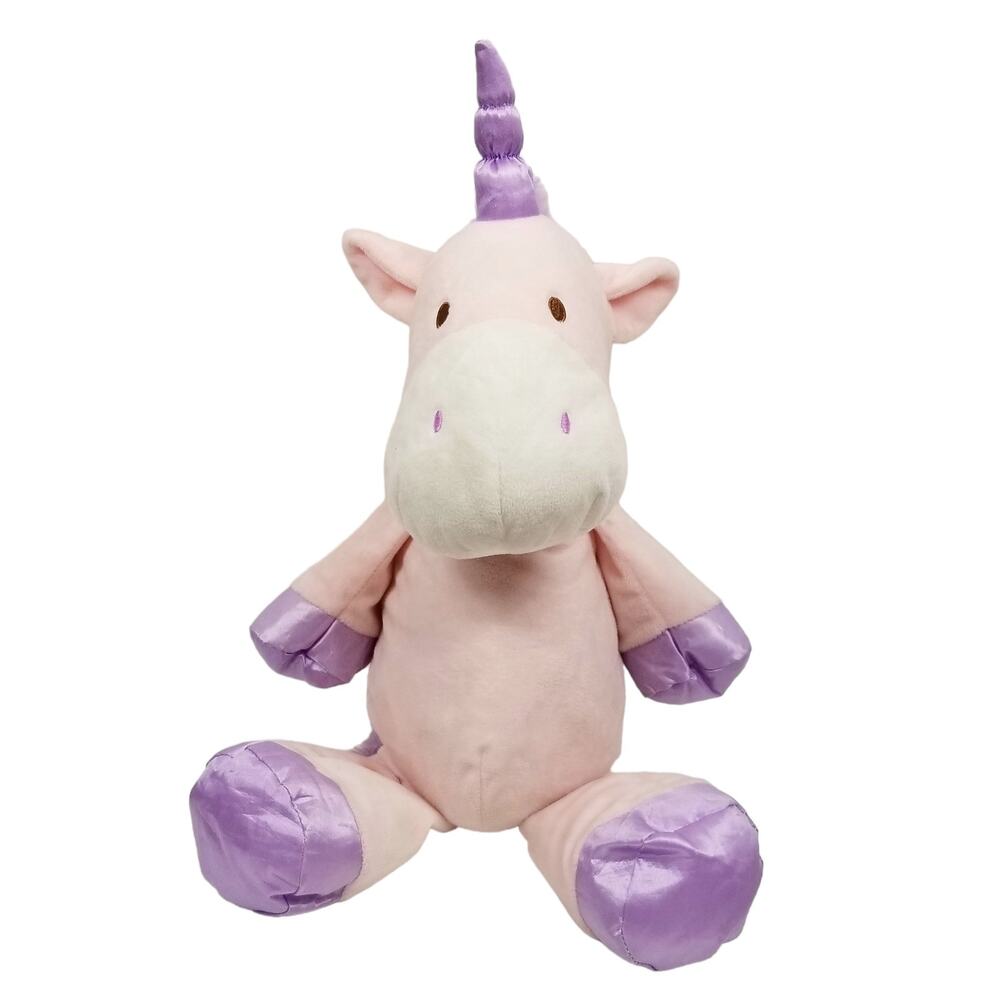 Kellytoy 20" Pink Purple Unicorn Rattle Baby Plush
